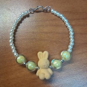 Yellow Bunny Pearl Beaded Bracelet for Kids